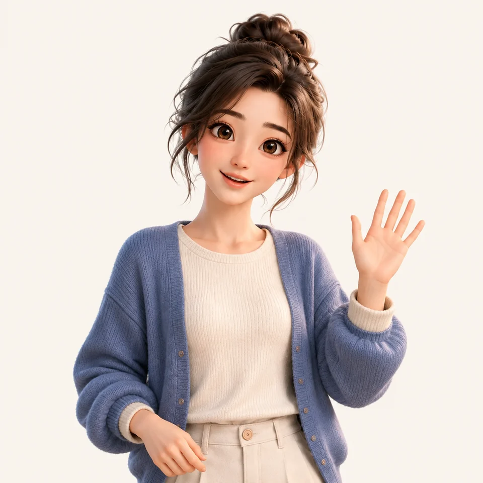 Echo smiles and gives a gentle wave, inviting you to your next English conversation.